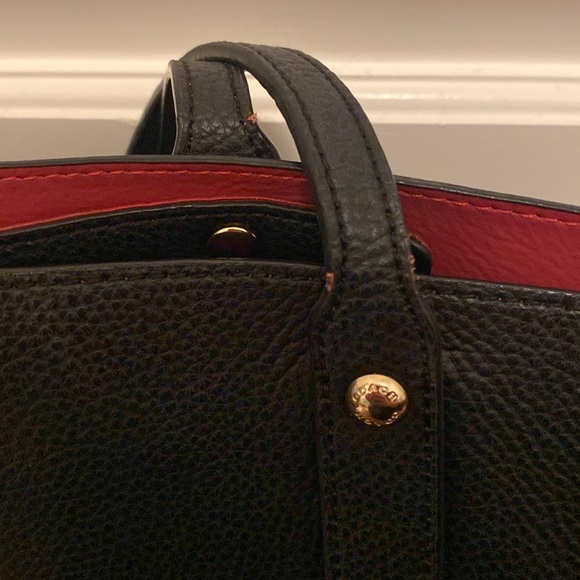 Coach Tote Bag, Black with Red, Gold Hardware, good condition - Picture 9 of 10